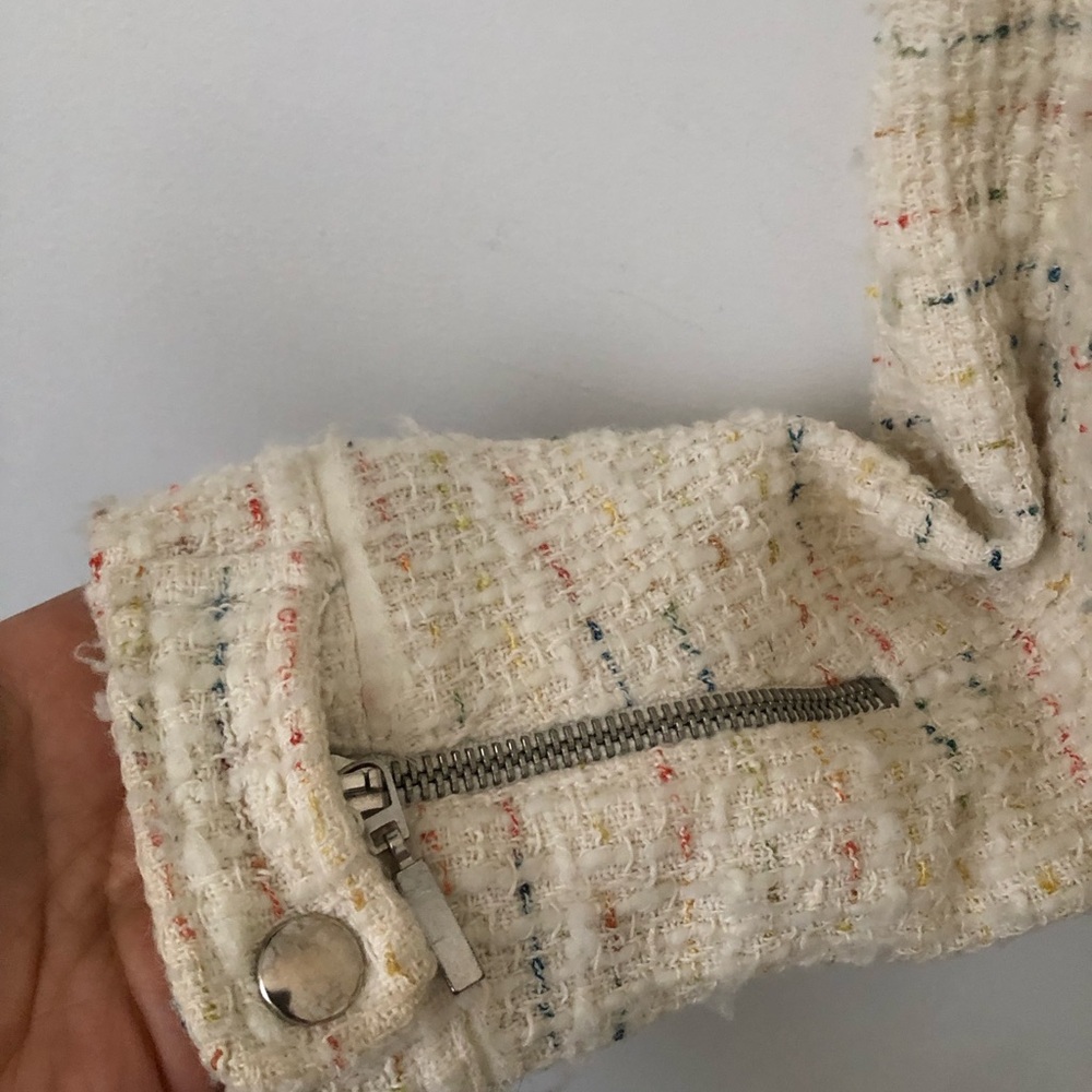 Zara Cream Tweed Blazer - Perfecto cut - Picture 8 of 8